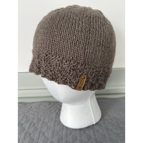 Love Nana Hand Knit 100% Alpaca Beanie Hat Mocha Brown OS - Picture 3 of 12